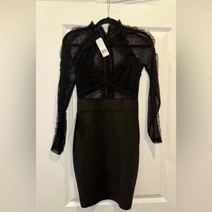 Bebe Ruffled Bandage Dress (XS)